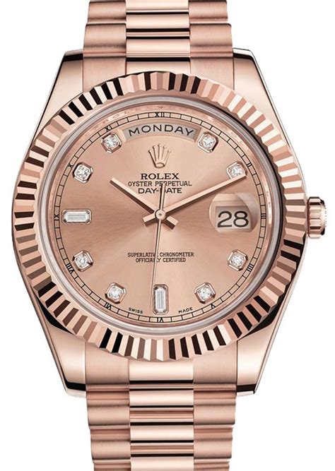 rolex president day-date ii men's 18k rose gold watch 218235|rolex day date 2 watch.